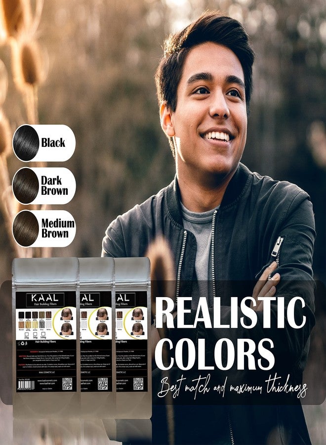 KAAL Hair Fiber Refill Pack | (0.88 oz, Dark Brown) Hair Fibers for Thinning and Hair Loss, Concealing Powder for Men and Women - Image 3